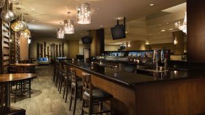 bar area at blū restaurant + lounge
